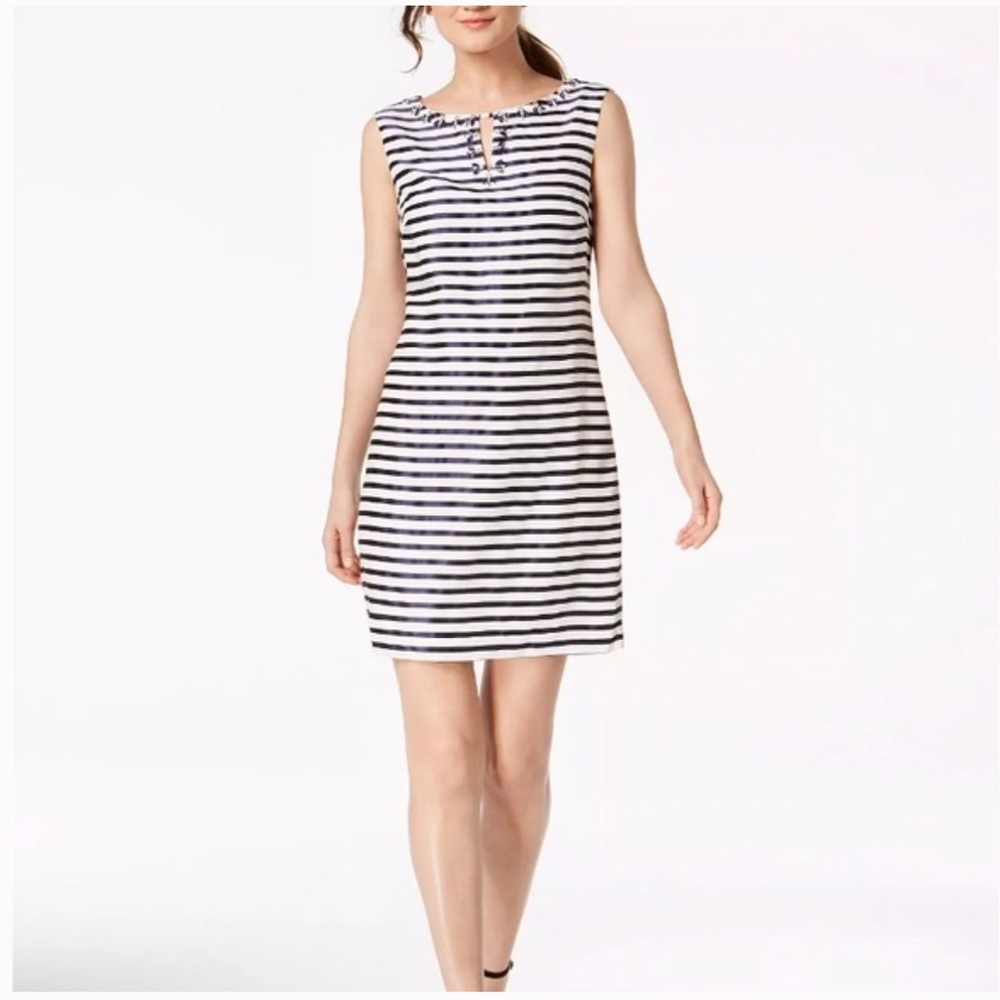 🔵Hellen Tracy Striped Embellished Mini Dress 2P🔵